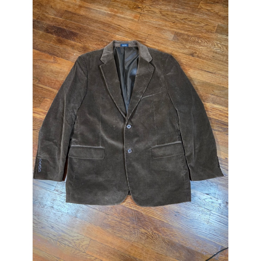 Saddlebred Mens Brown Corduroy Blazer Sport Coat 42S Cotton 2-Button Jacket